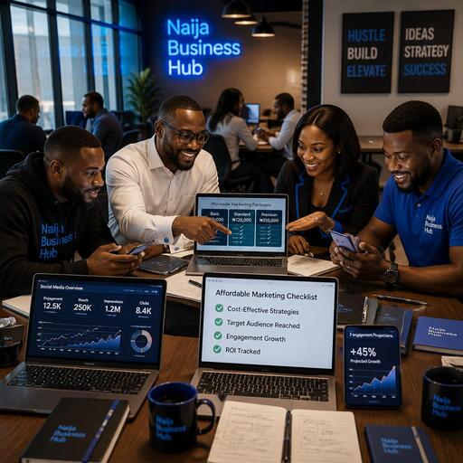 Nigerian entrepreneurs analyzing growth