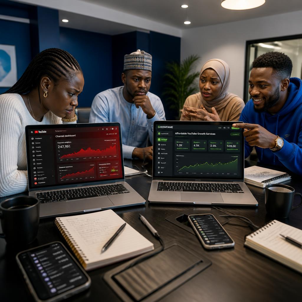 Nigerian creators comparing reliable YouTube growth services