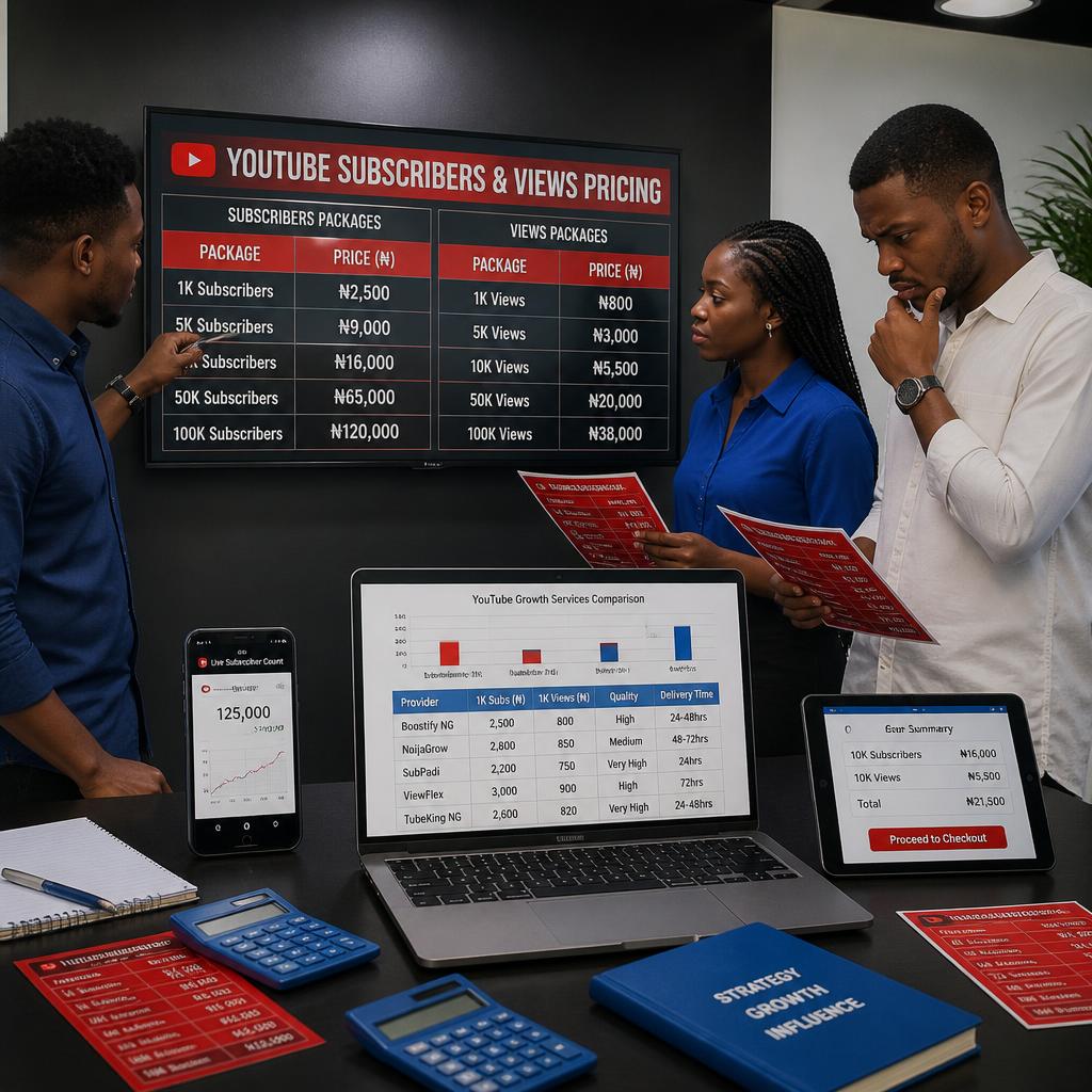 Nigerians checking YouTube subscriber and views pricing