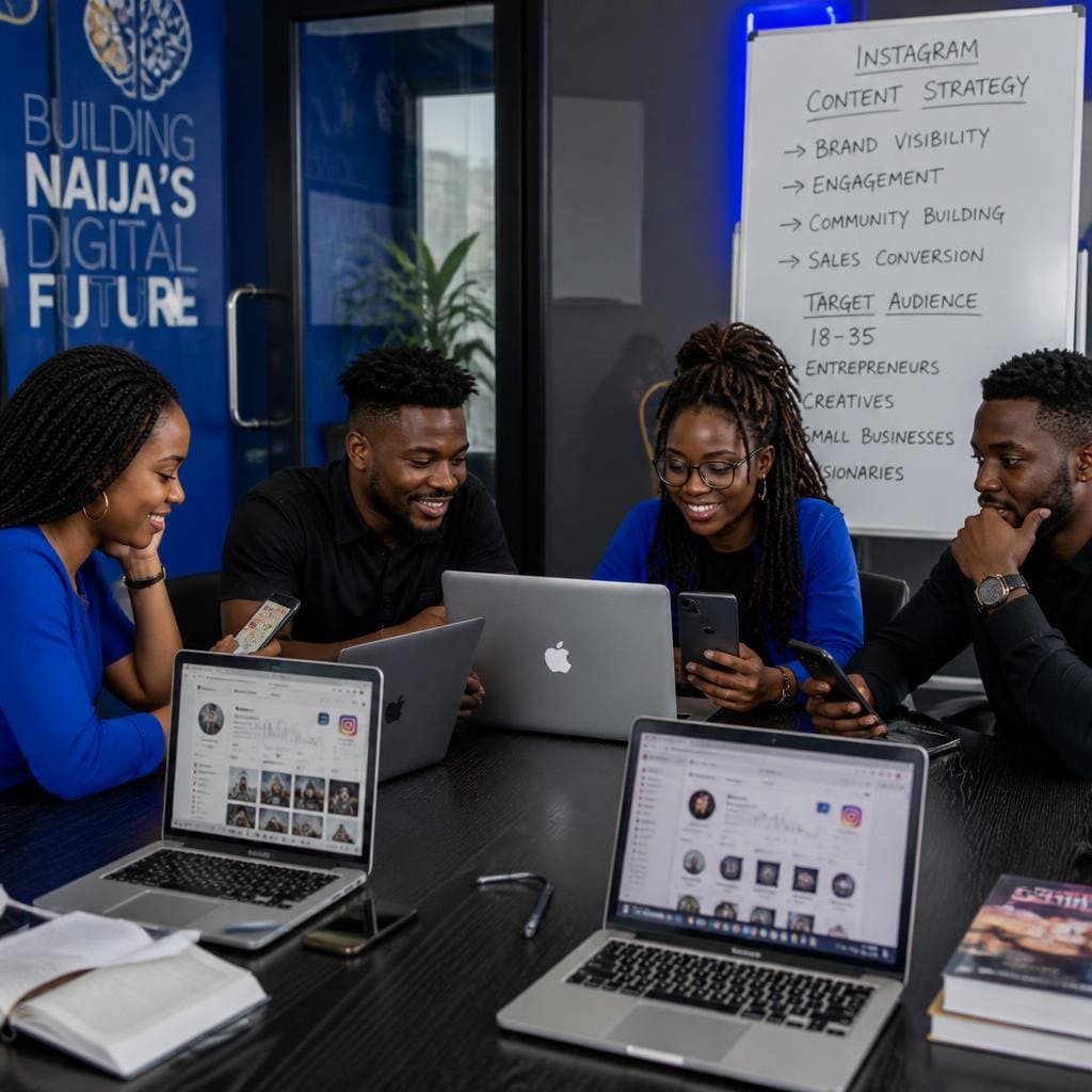 Nigerian SME Instagram strategy showing young entrepreneurs planning content