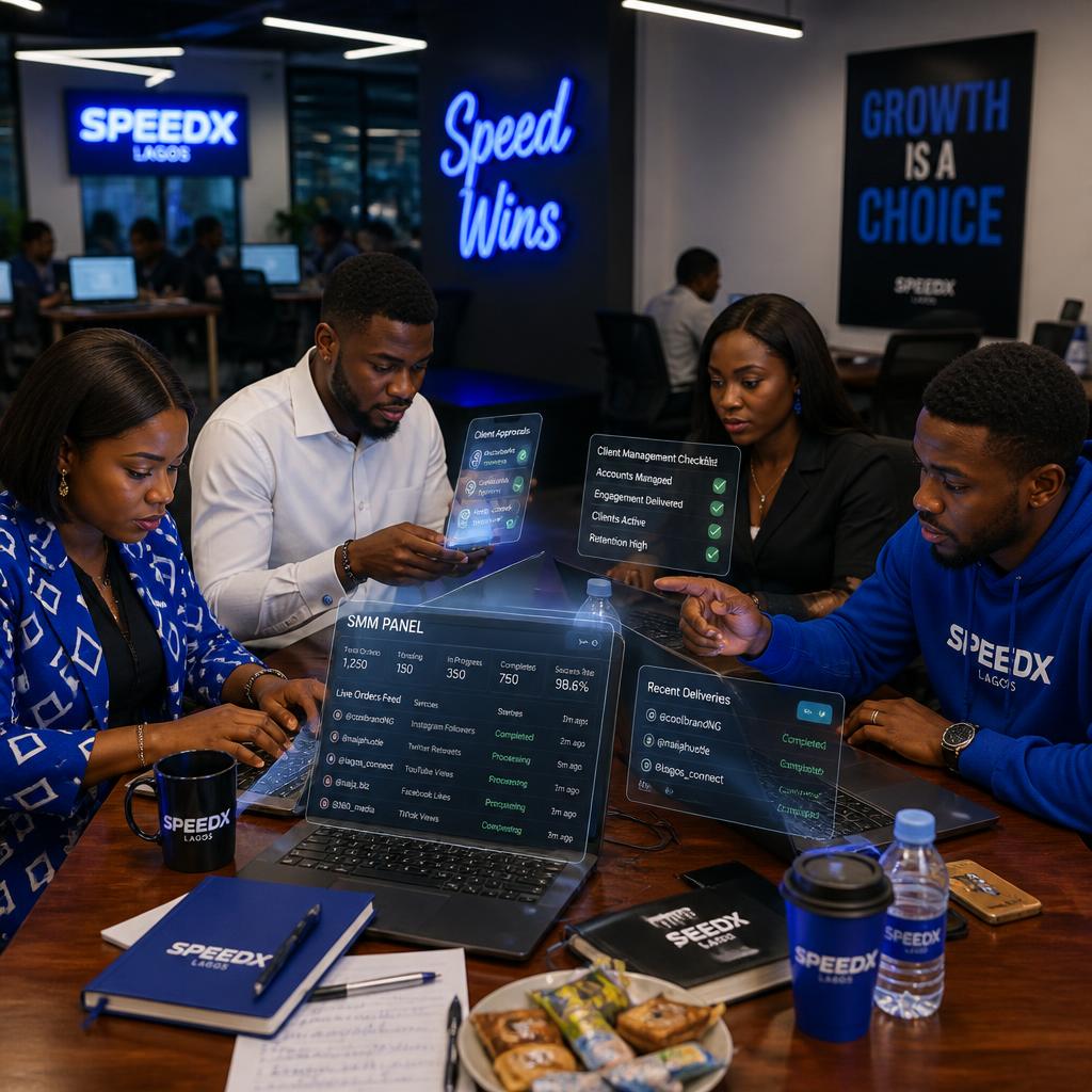 Nigerian team using laptops