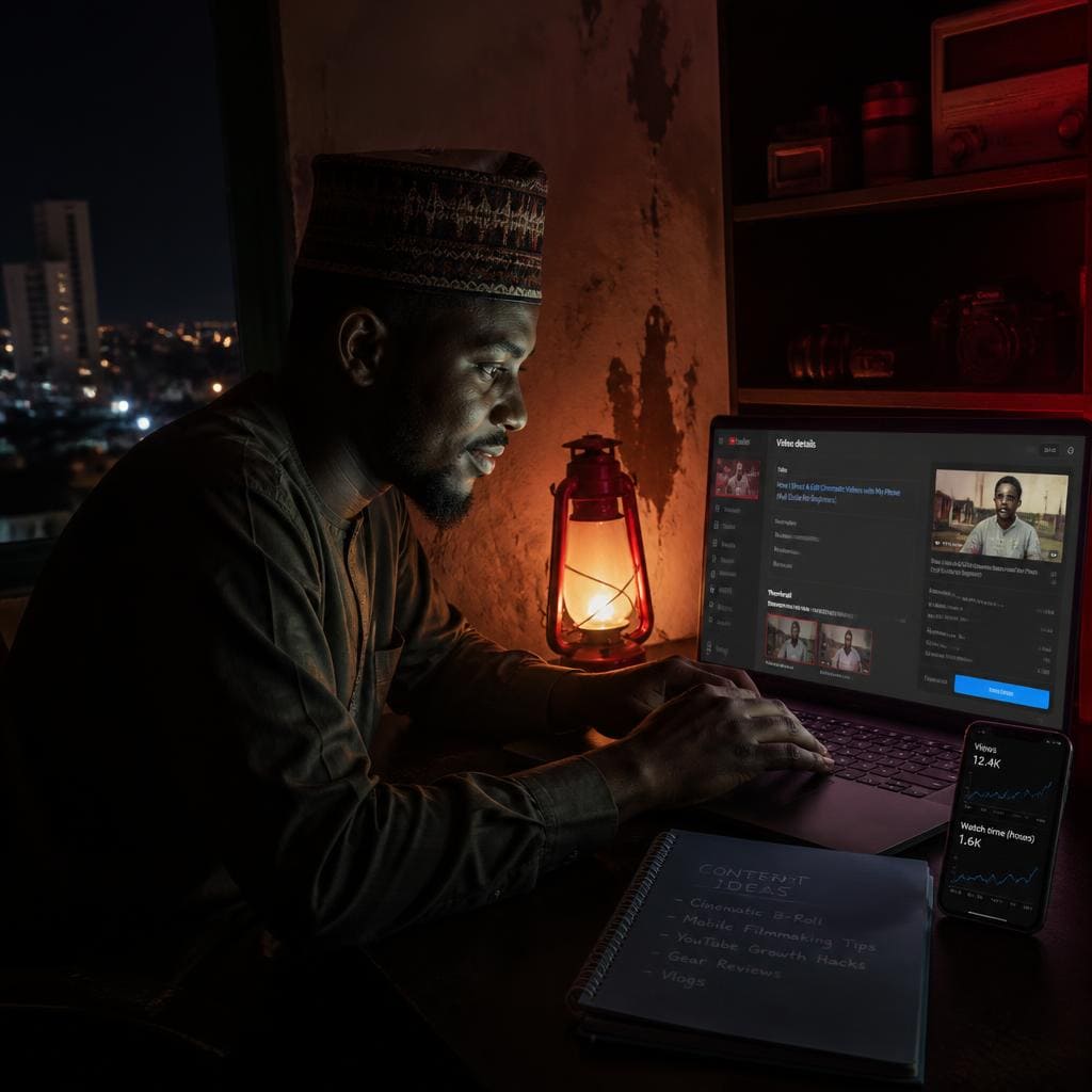 Nigerian creator SEO workspace