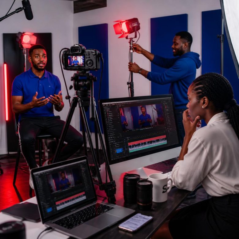 Nigerian business owners filming new YouTube content