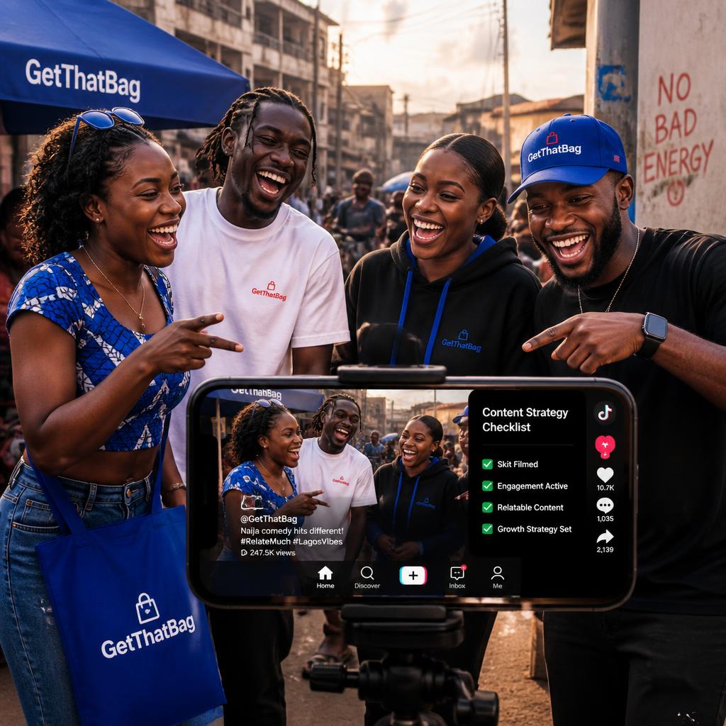 Naija friends filming TikTok skit
