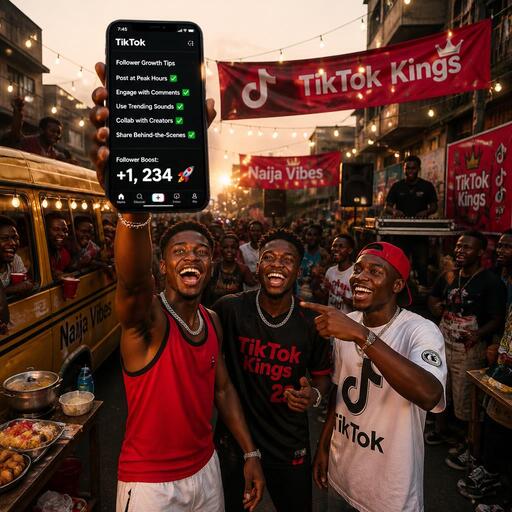 Nigerian creators celebrating early TikTok follower growth