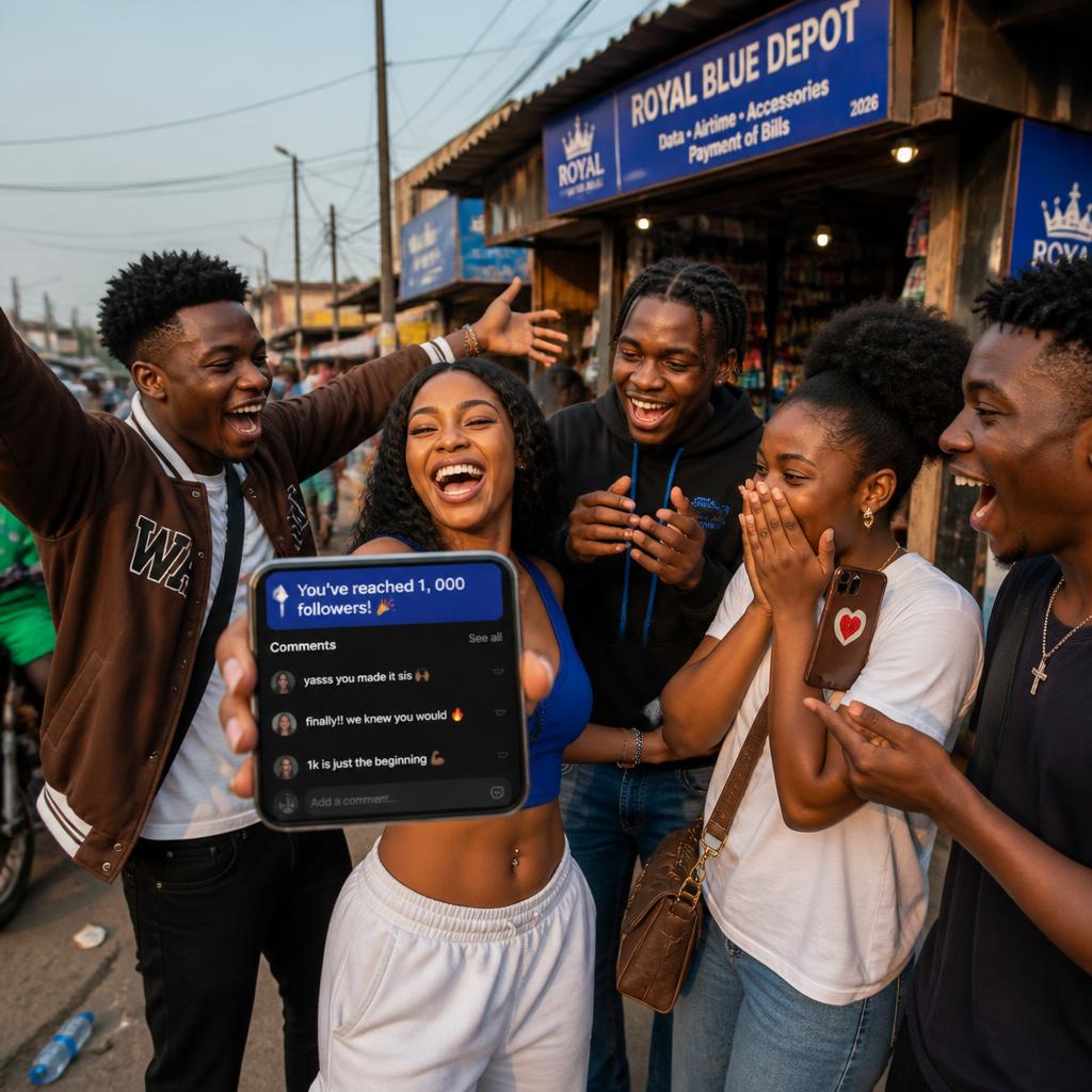 Naija youth celebrating Instagram milestone