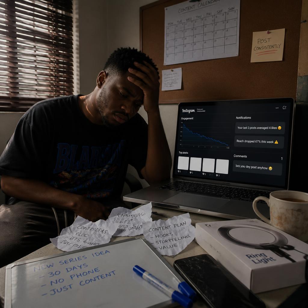 Frustrated Nigerian creator with low engagement