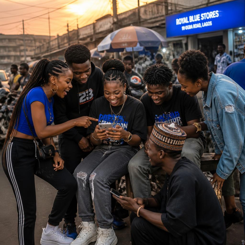 Naija youth scrolling Instagram feeds