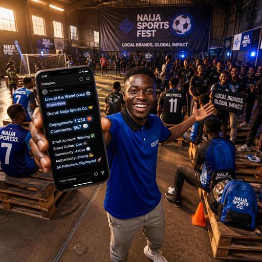 Naija influencer at football pitch