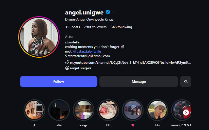 Optimized Instagram profile Nigeria,