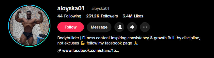Screenshot of TikTok profile setup