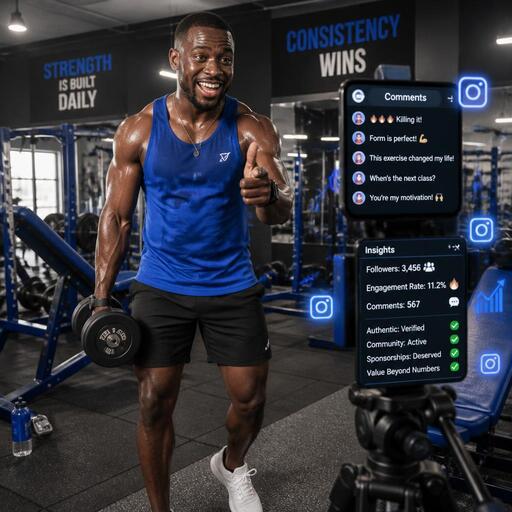 Naija influencer at gym