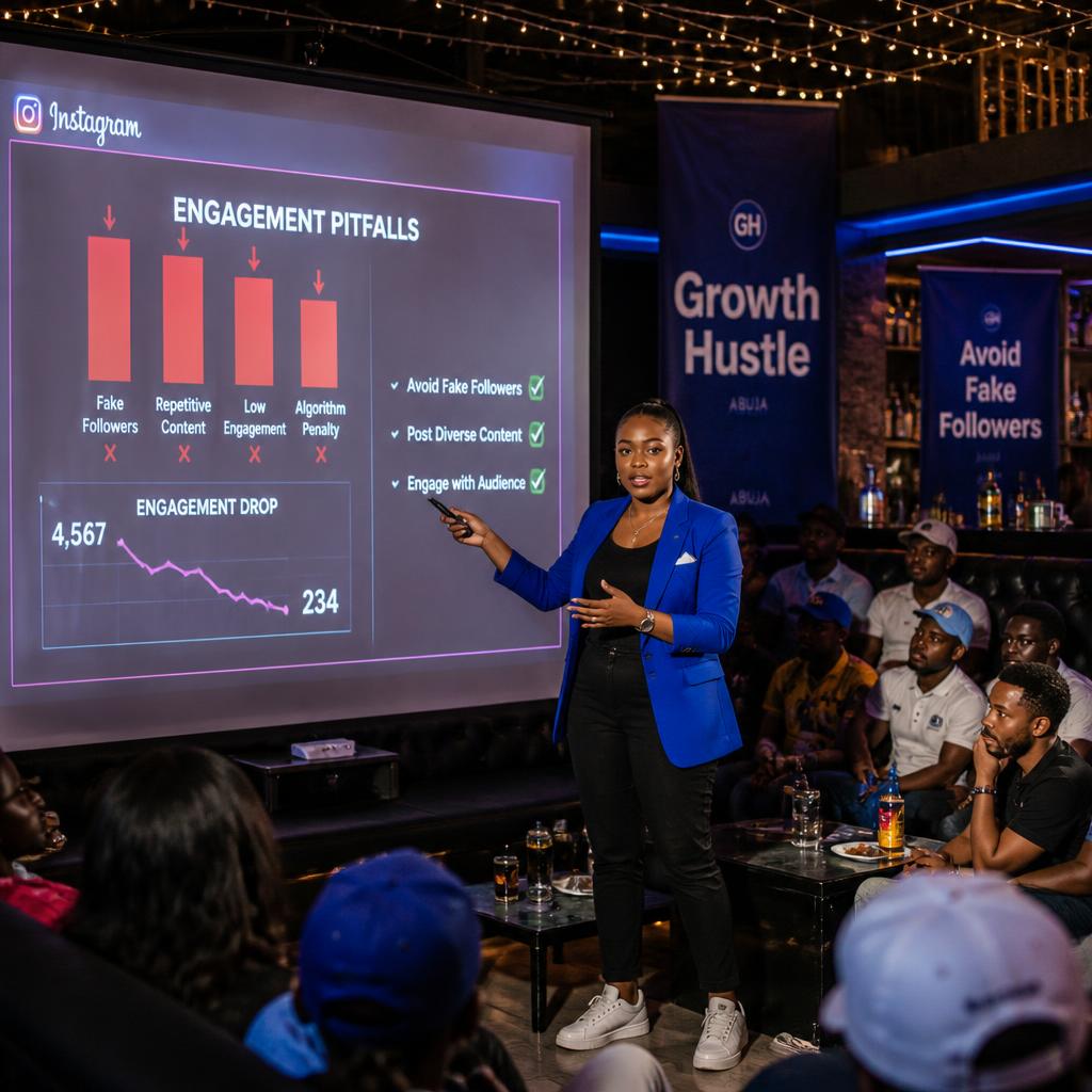 Abuja club bar chart showing mistakes in Instagram growth
