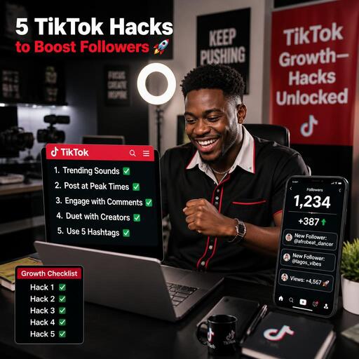 Nigerian creators celebrating TikTok follower boost hacks