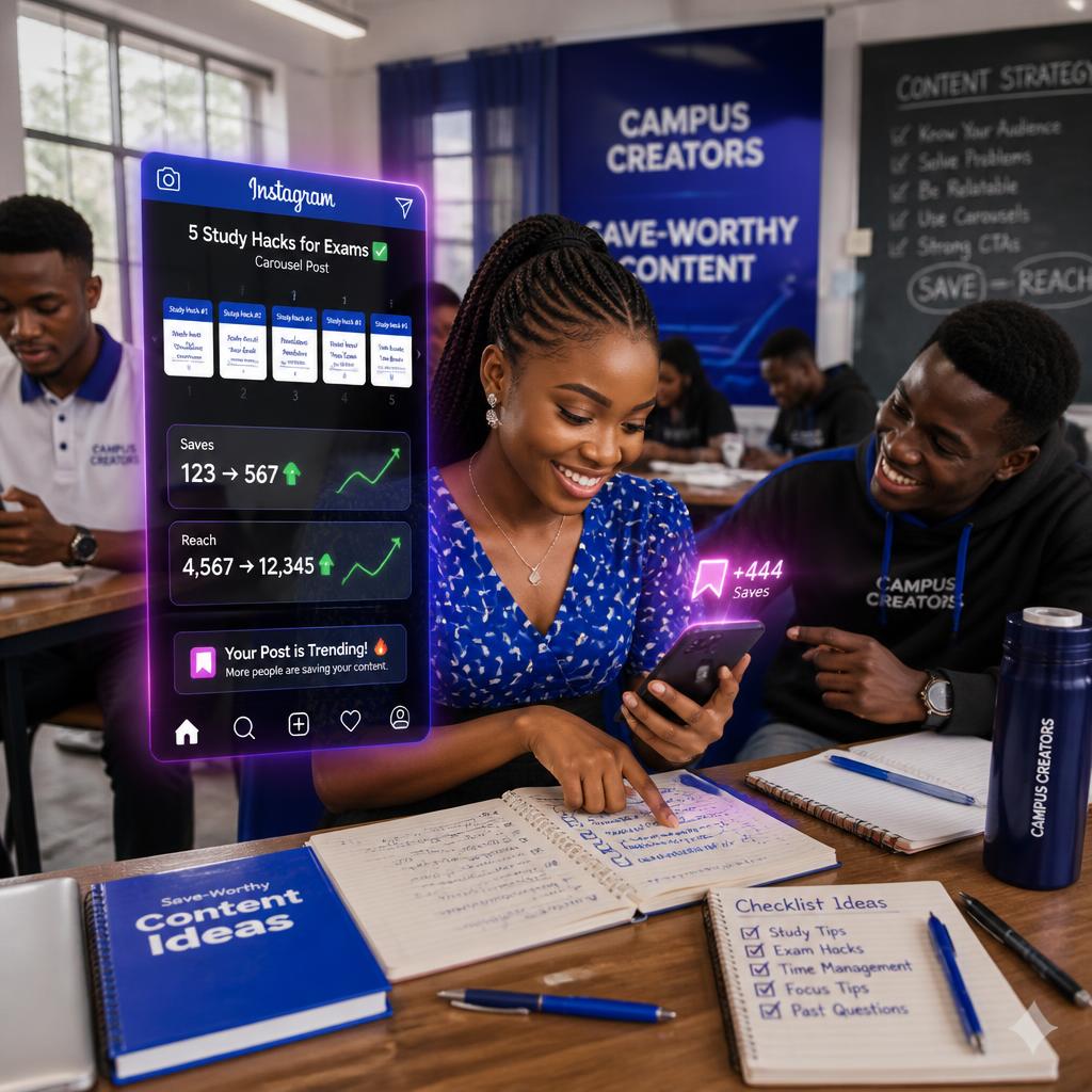 Nigerian students sharing Instagram carousel posts