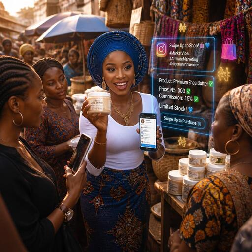 Nigerian influencer affiliate income through product promotions and affiliate links