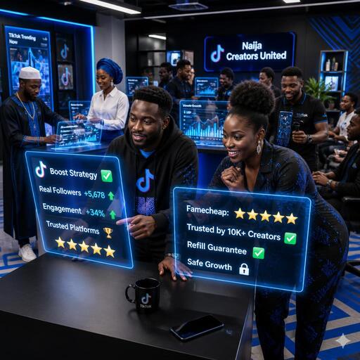 Nigerian TikTok growth service platform showing real audience boost