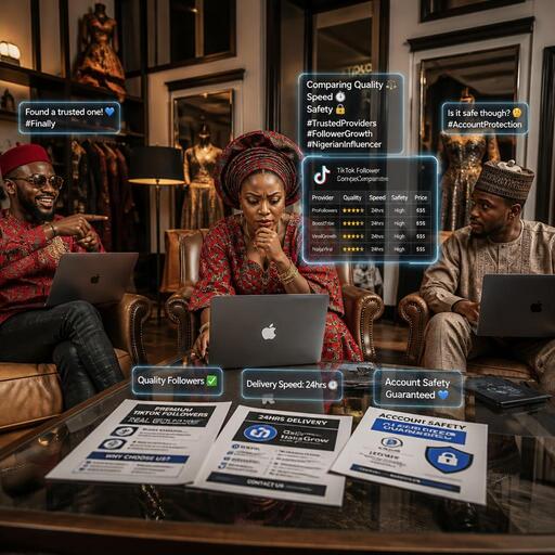 Nigerian creators checking TikTok follower services for safe growth