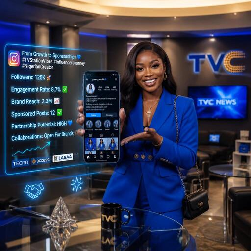 Nigerian influencer showing Instagram profile to attract brand sponsorships