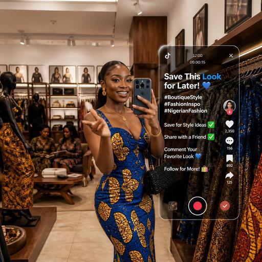 Call to action for TikTok saves in boutique