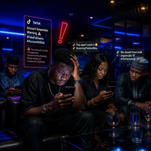 TikTok ban risk from fake followers in Nigeria lounge setting