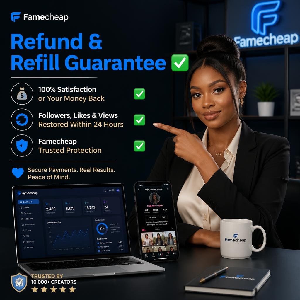 Infographic poster showing refund and refill guarantees