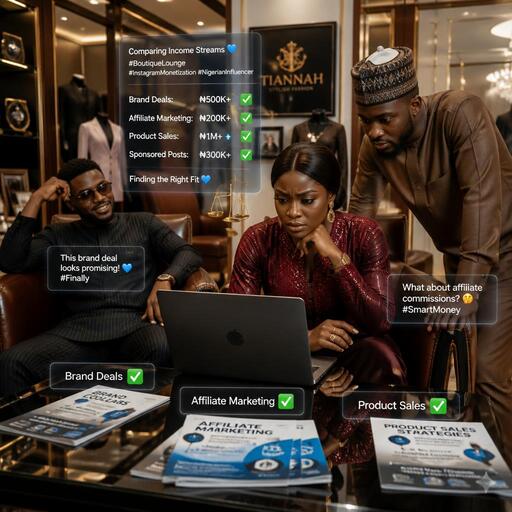 Nigerian influencers reviewing Instagram income opportunities