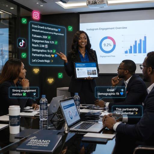 Nigerian influencer pitching brands with Instagram media kit