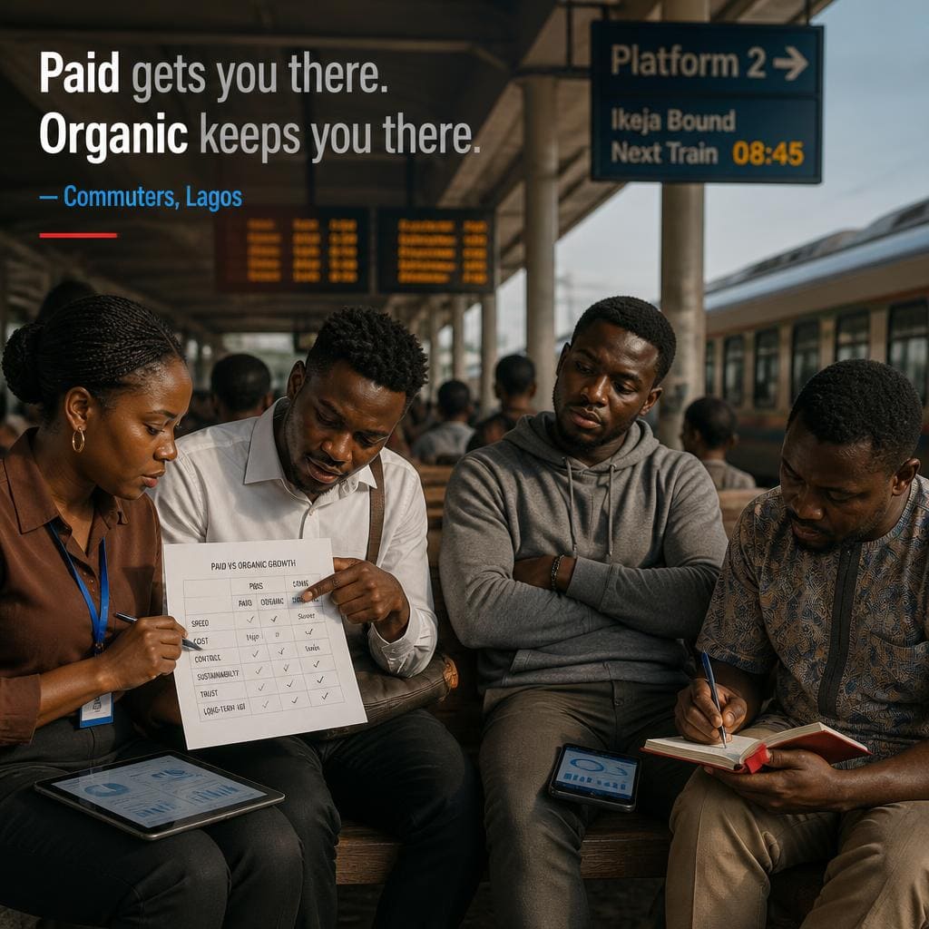 Nigerian SMEs comparing paid and organic growth strategies