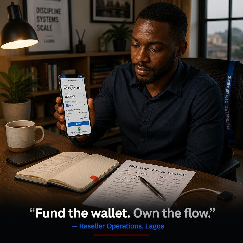 Nigerian entrepreneur funding wallet via mobile payment app