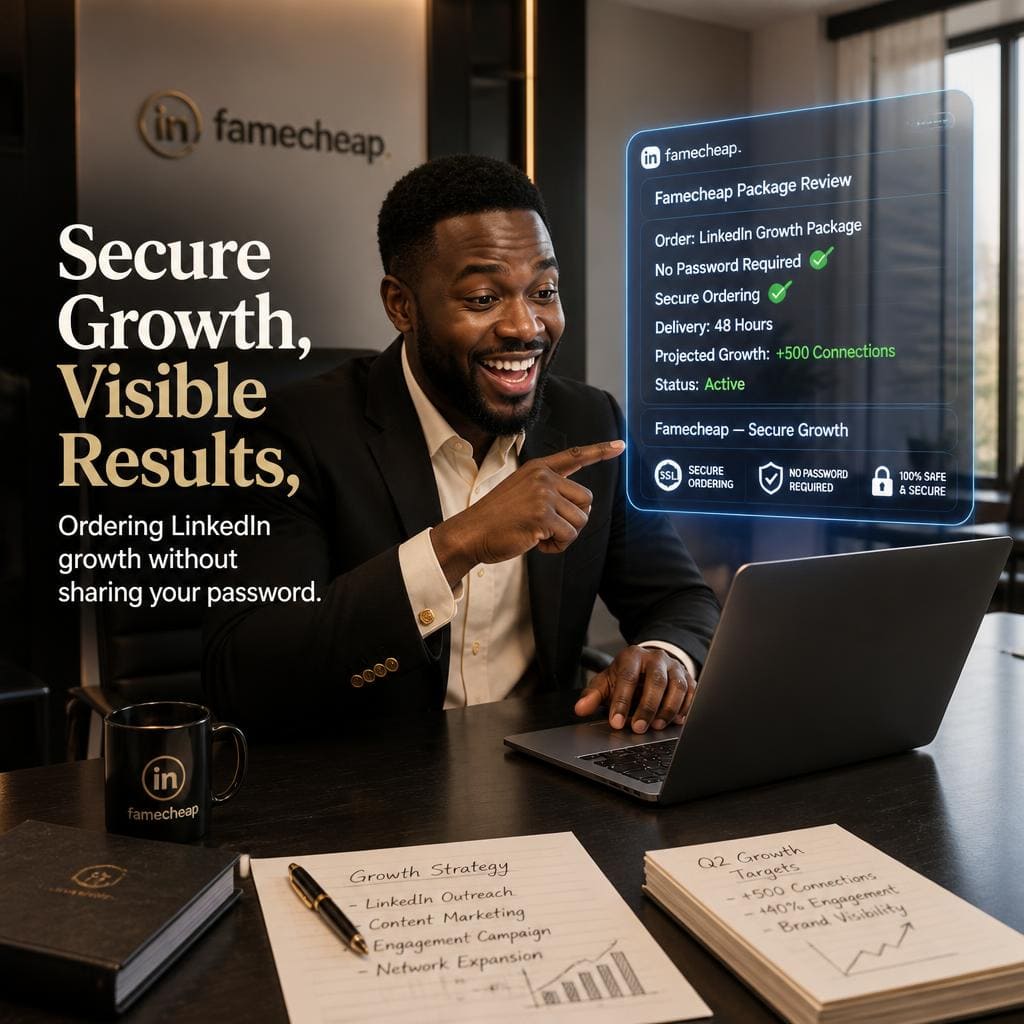 Nigerian professionals boosting LinkedIn connections with Famecheap services