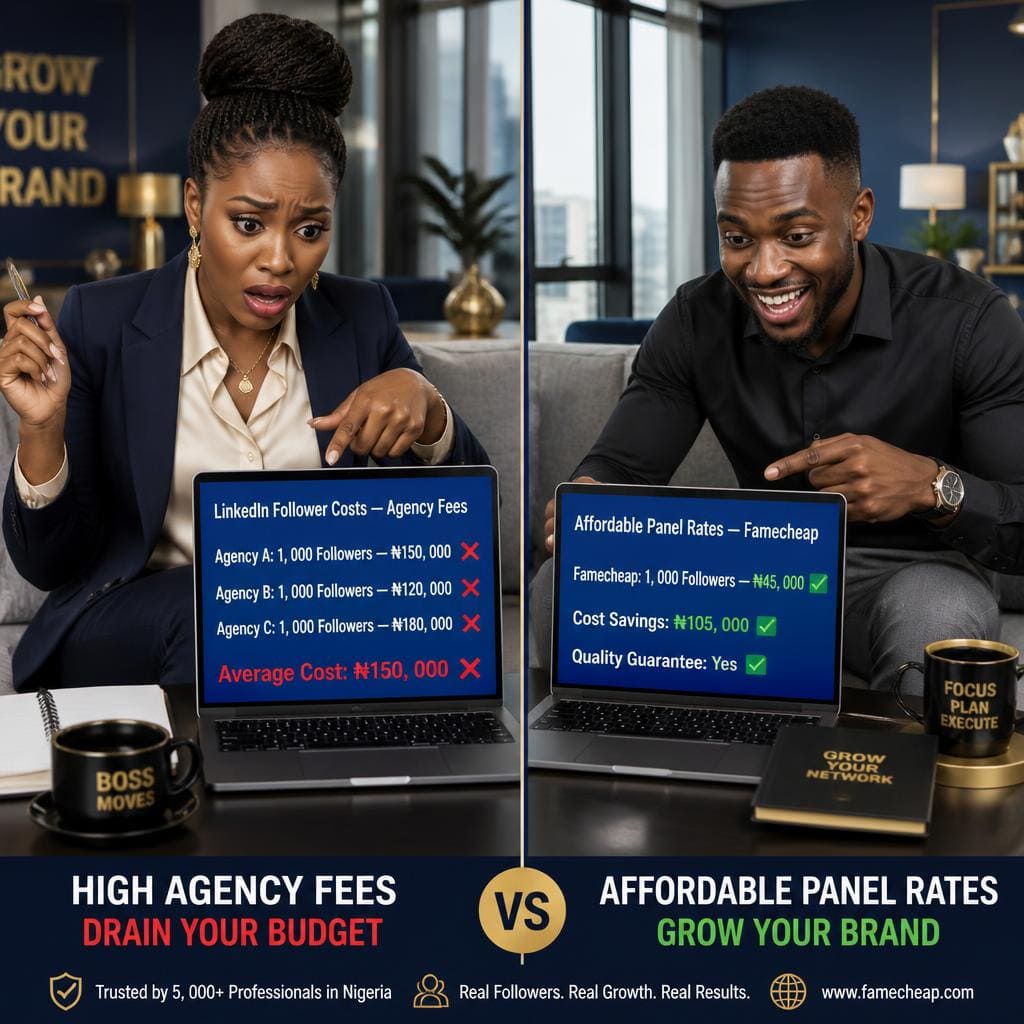 Nigerian professionals comparing LinkedIn follower price ranges