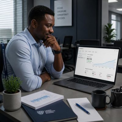 LinkedIn follower count vs engagement in office desk setting