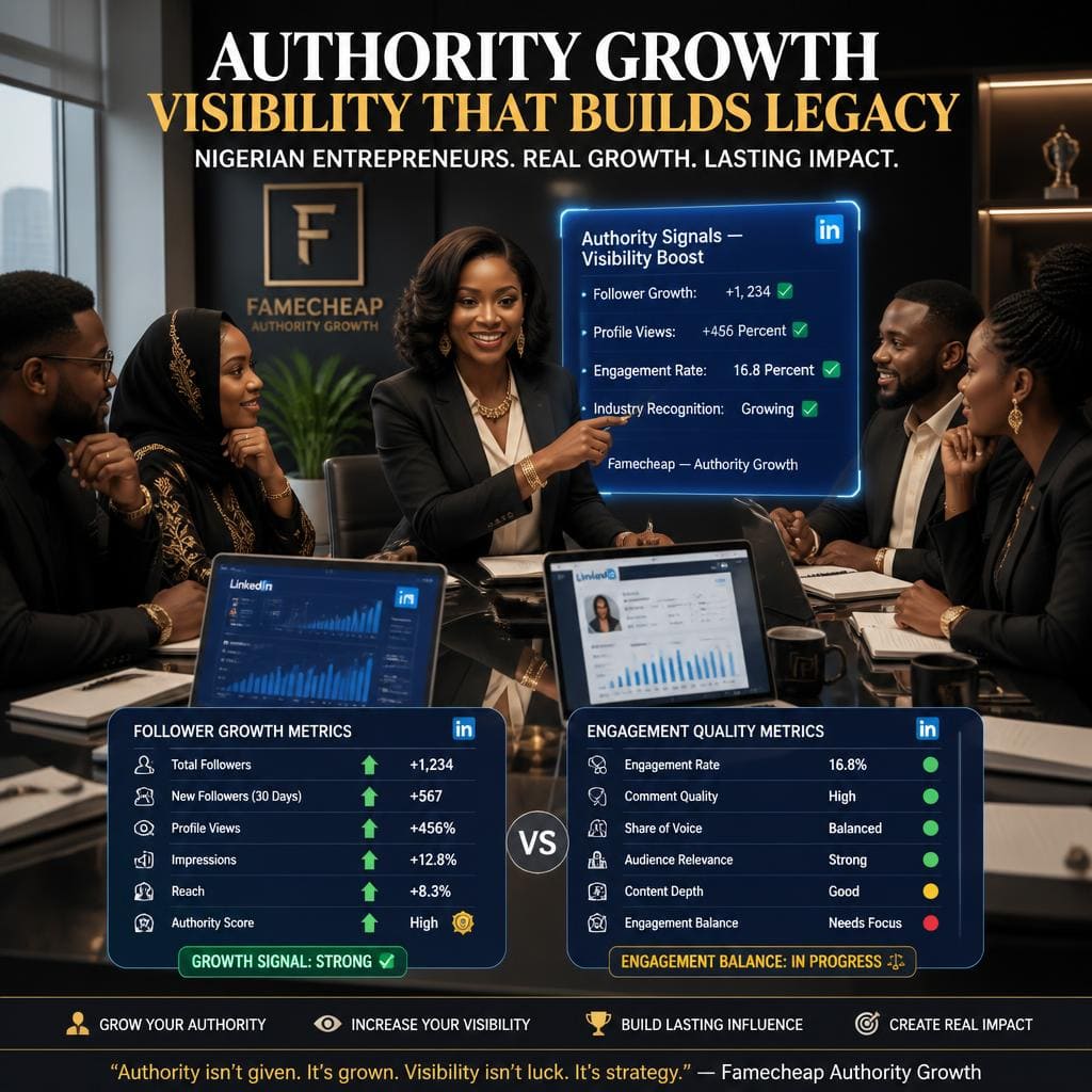 LinkedIn follower growth signals authority and engagement Nigeria