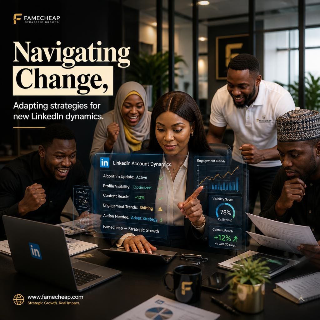 Nigerian professionals in office discussing LinkedIn growth