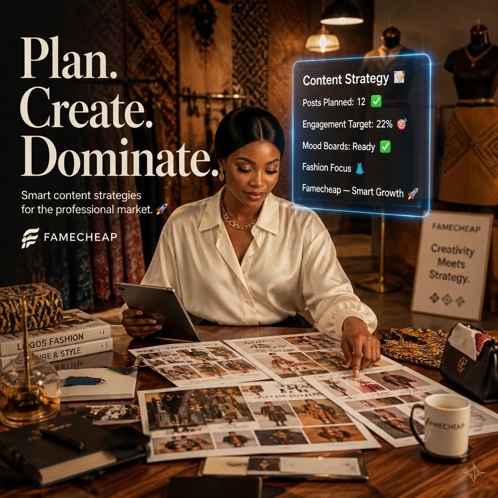 Nigerian content creator planning social media content