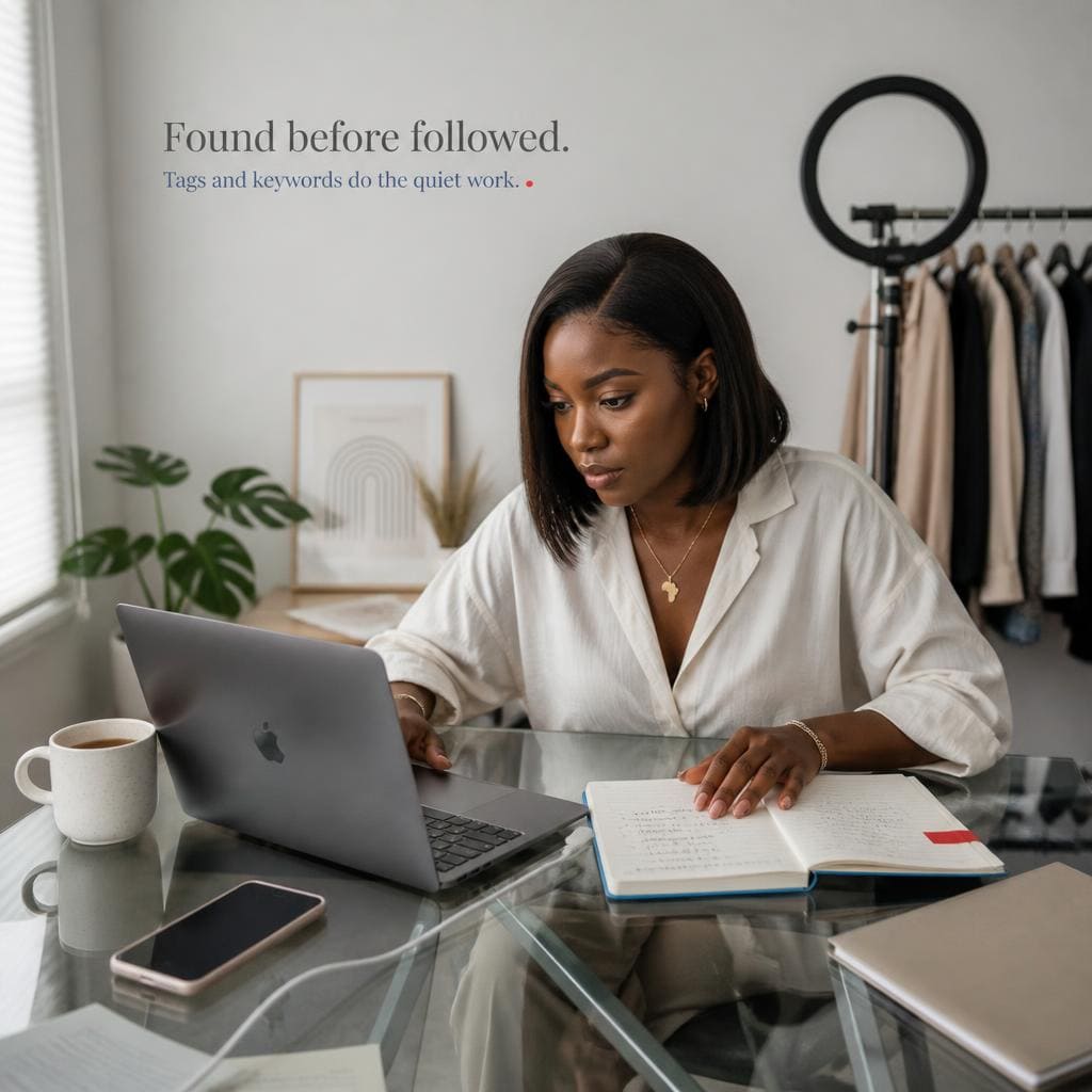 Nigerian influencer optimizing posts for better reach