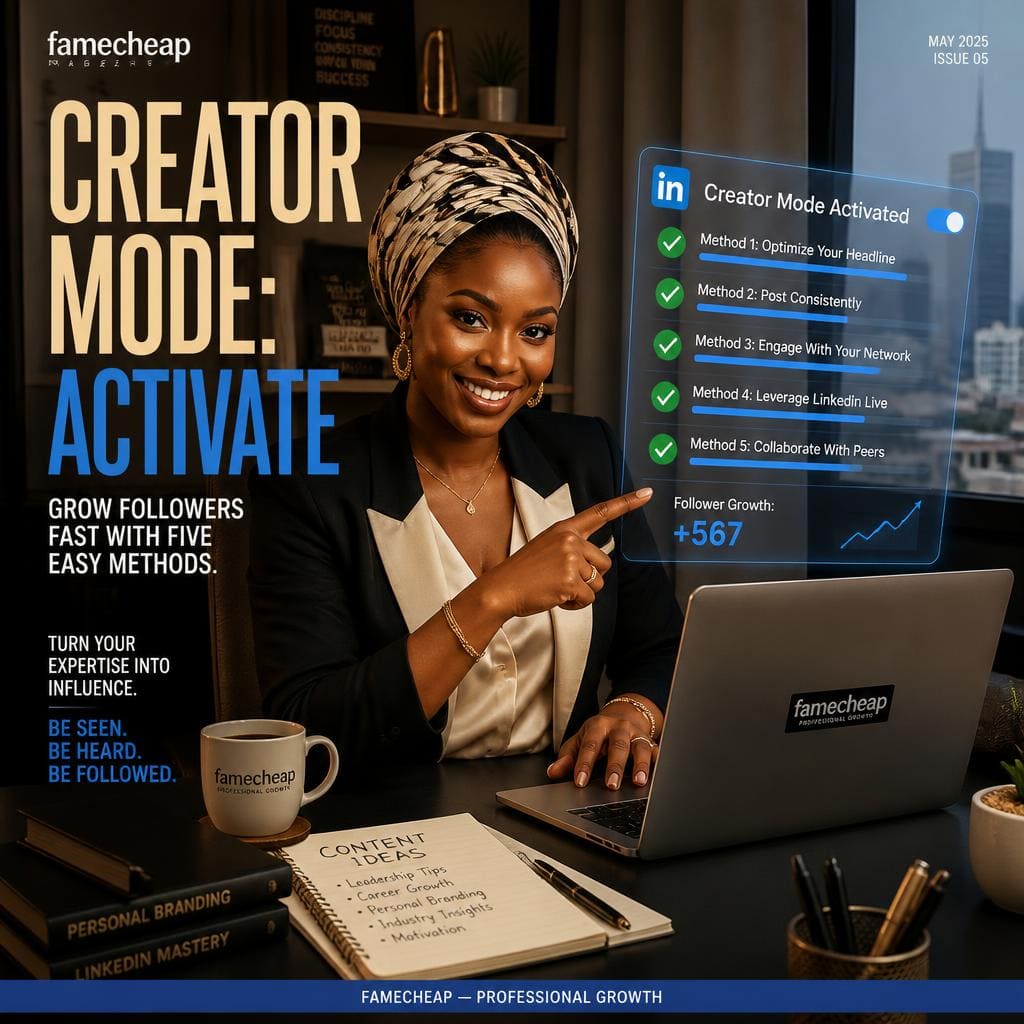Nigerian professionals reviewing LinkedIn profile improvement charts