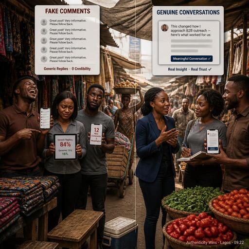 Fake vs real LinkedIn comments impact Nigeria