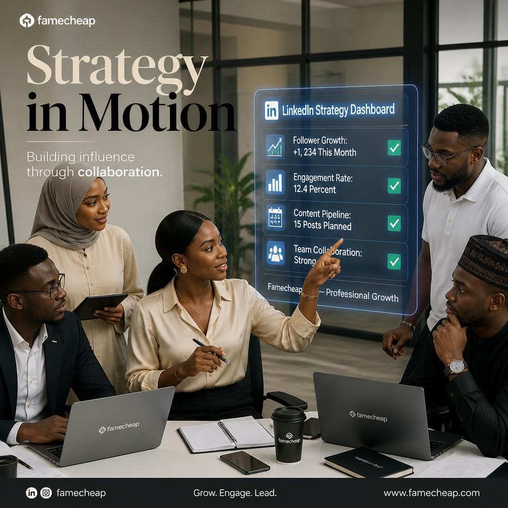 Professionals planning LinkedIn growth strategy at office desks