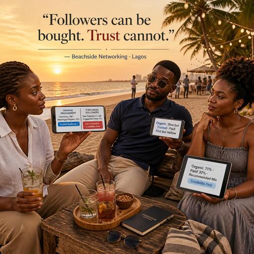Natural LinkedIn followers vs purchased Nigeria compared