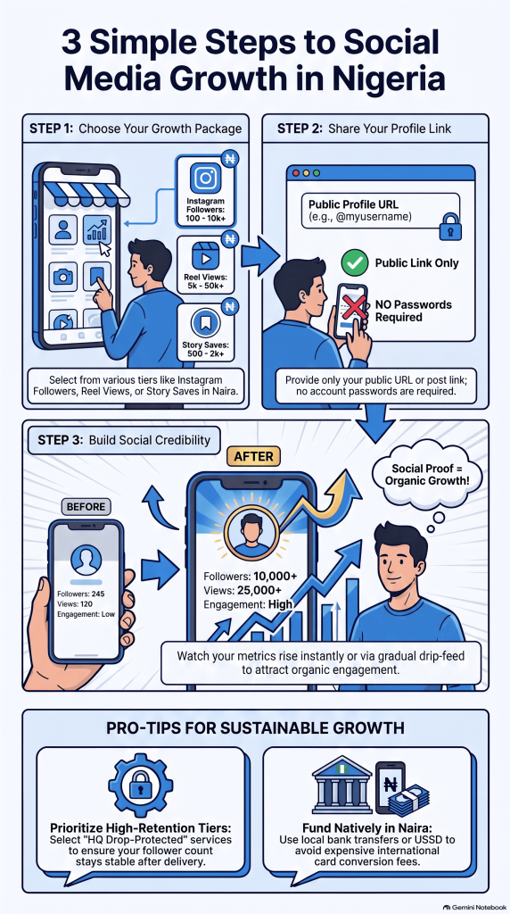 Flowchart illustrating three simple steps to boost LinkedIn profile fast
