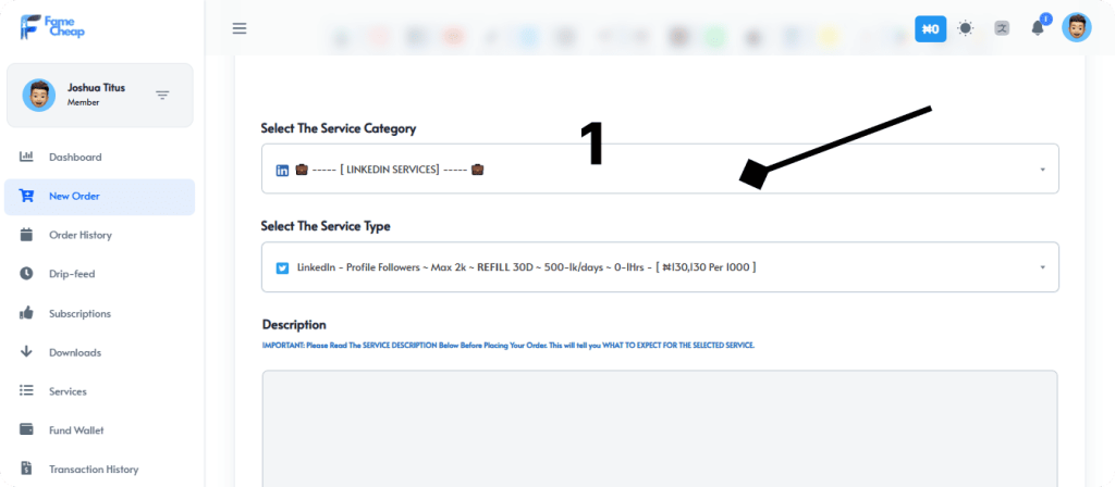 Famecheap LinkedIn package Nigeria histogram