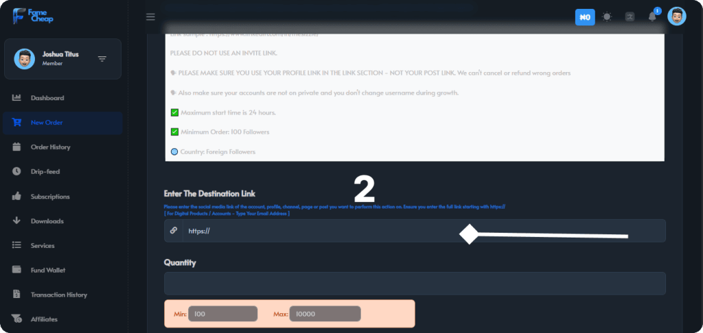 Nigerian LinkedIn secure ordering infographic showing URL submission process