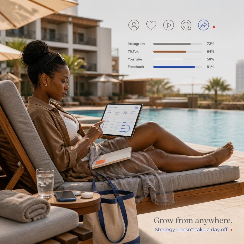 Nigerian entrepreneur planning social media steps