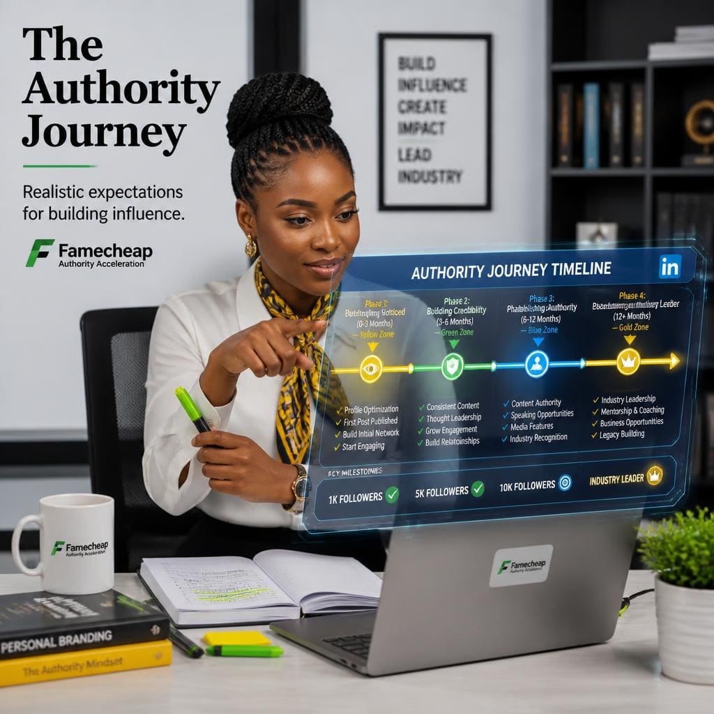 Infographic showing phases from initial reach to authority building